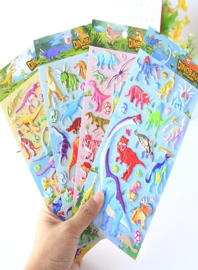 NVF مجموعة ملصقات ديناصورات ثلاثية الأبعاد بارزة للأطفال - ملصقات ديناصورات ملونة لسجل القصاصات، والمشاريع المدرسية، وكتب الأنشطة، والأعمال اليدوية، والتعلم الممتع - Image 1